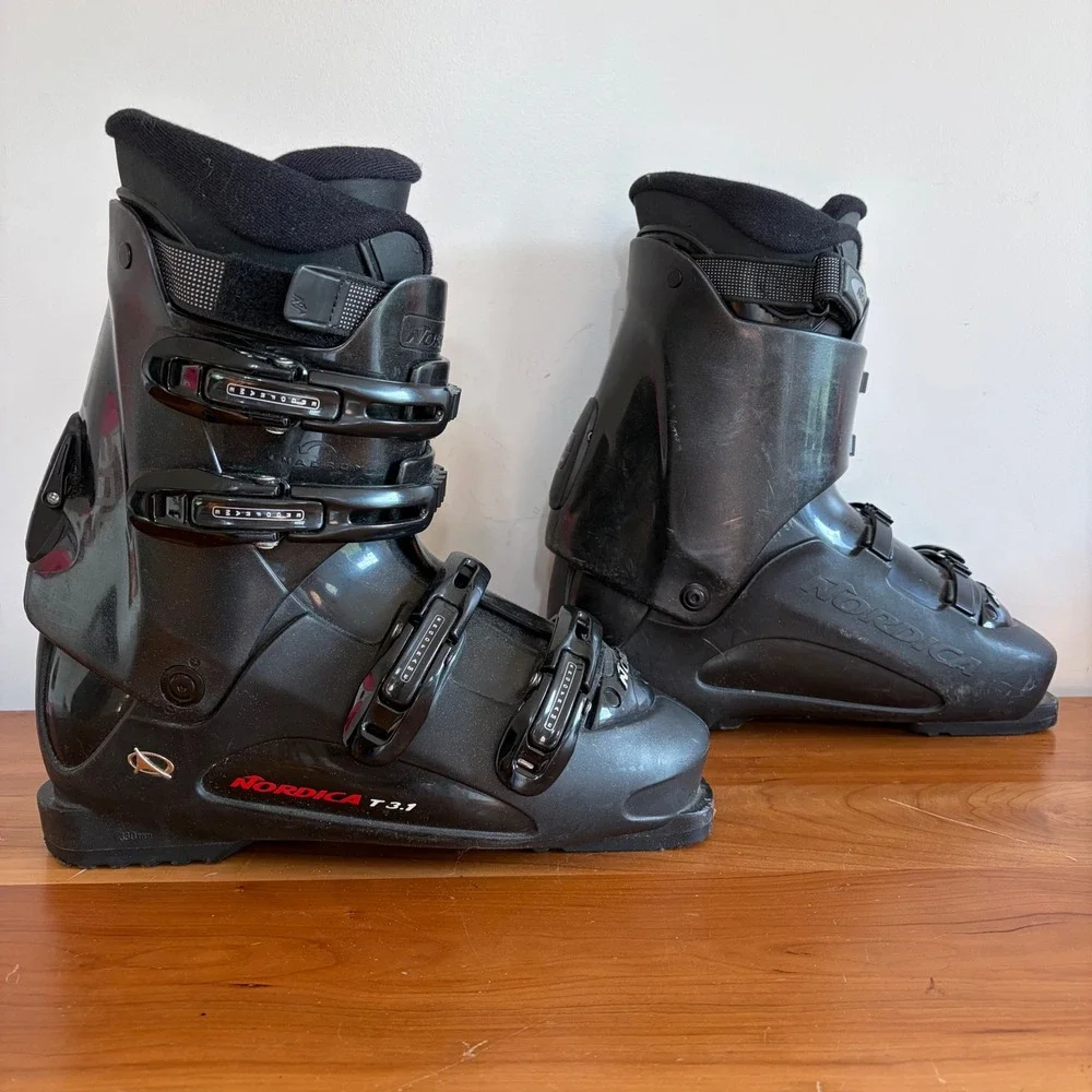 Nordica T3.1 Mens Downhill Ski Boots Black Size 29.5 330mm Made in Italy